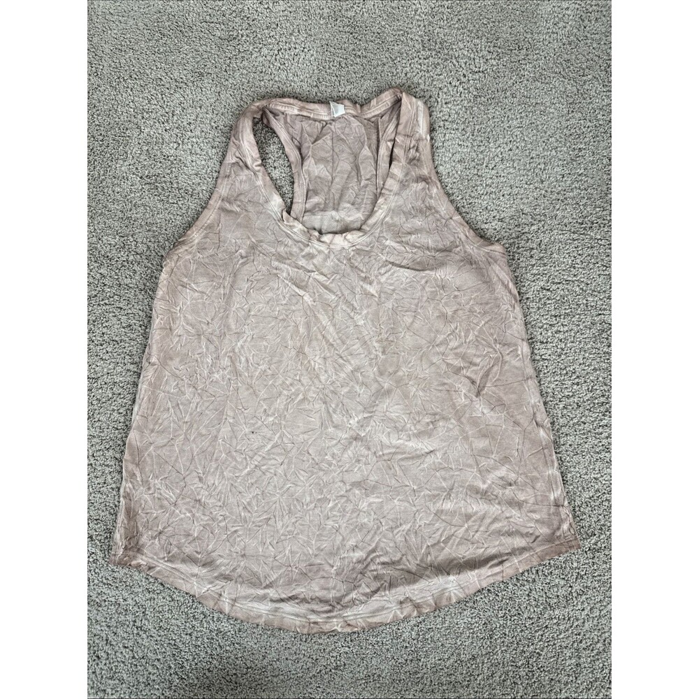 Lululemon Pink Crinkle Patterned Tank Top - Size 10